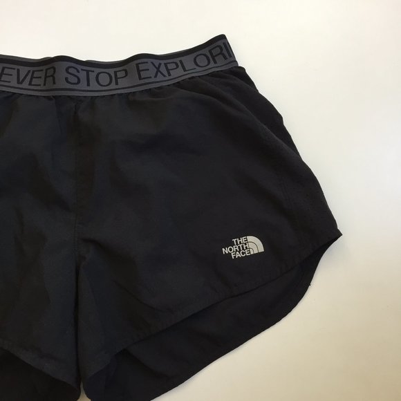 THE NORTH FACE Flashdry Black Logo Print Waistband Panty Insert Active Shorts - Picture 6 of 10